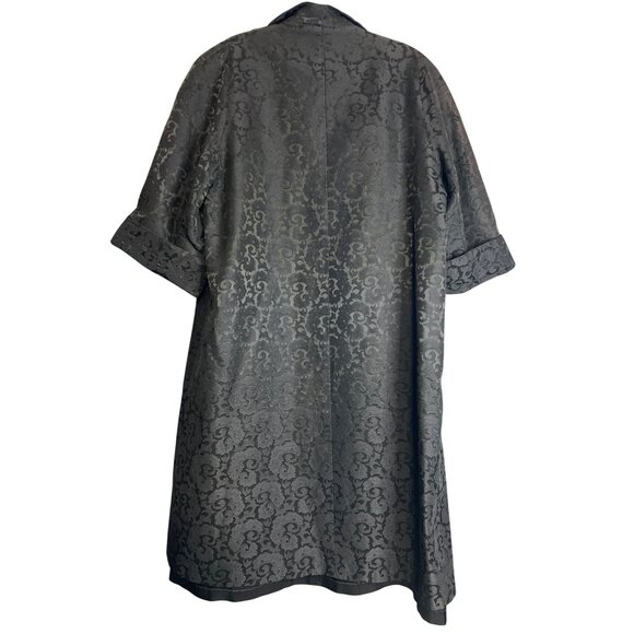 Vintage 1950s Black Brocade Opera Swing Coat - Picture 2 of 9